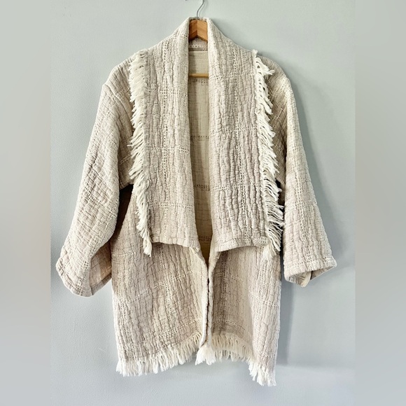 SALE Oversized Woven Blanket Coat - Picture 1 of 9